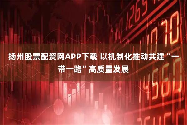扬州股票配资网APP下载 以机制化推动共建“一带一路”高质量发展