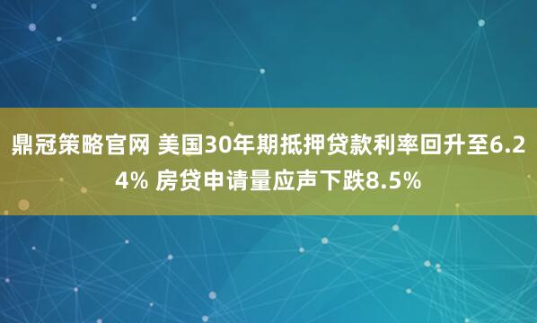 鼎冠策略官网 美国30年期抵押贷款利率回升至6.24% 房贷申请量应声下跌8.5%